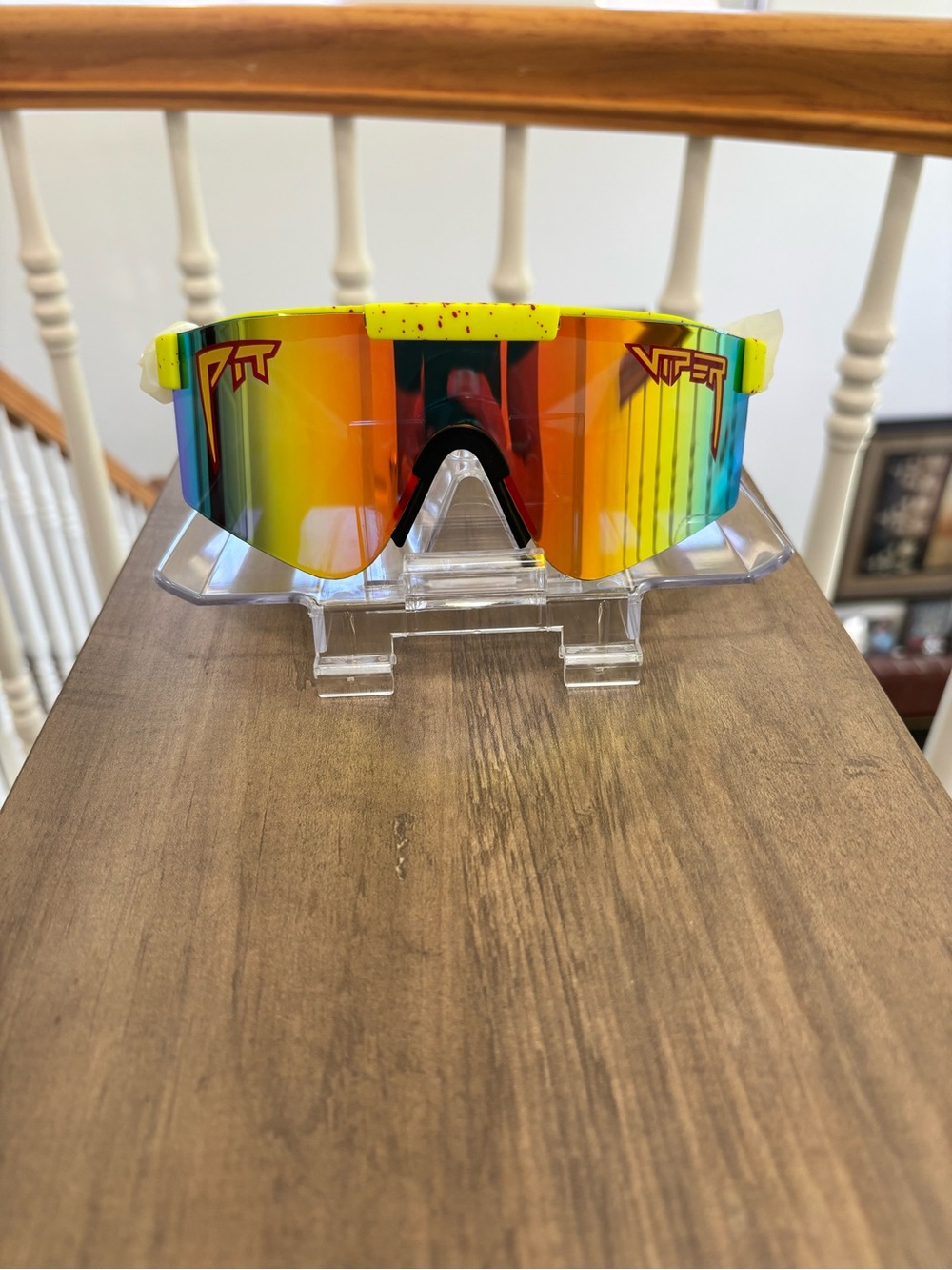Pit Viper Shield Cycling Sunglasses Yellow Frame Multicolor Mirror UV400